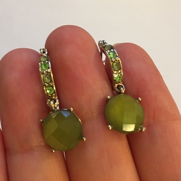 Liz Claiborne Jewelry - Liz Claiborne green stone earrings